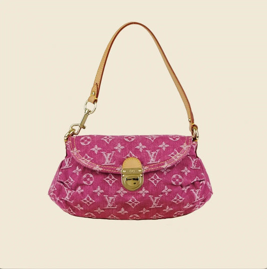 “LV“ DARK PINK DENIM BAG