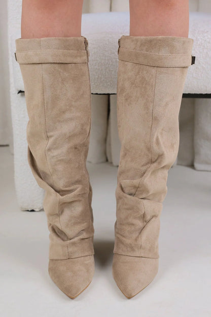SHARK BOOTS STACKED - CHAMPAGNE BEIGE