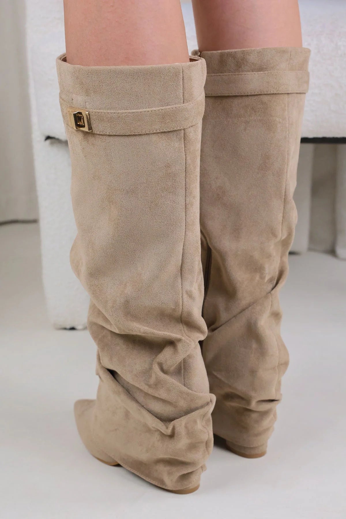 SHARK BOOTS STACKED - CHAMPAGNE BEIGE