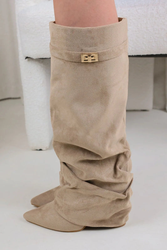 SHARK BOOTS STACKED - CHAMPAGNE BEIGE