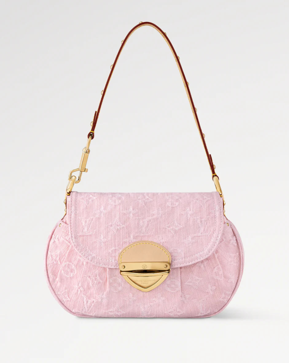 “LV“ SMALL LIGHT PINK DENIM BAG