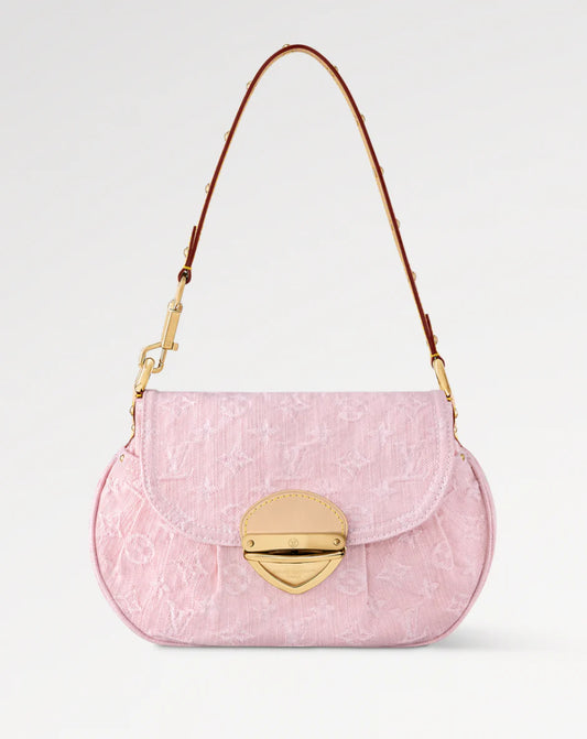 “LV“ SMALL LIGHT PINK DENIM BAG